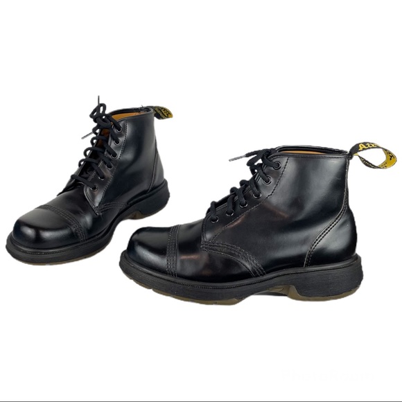 RARE Doc Martens NP5D Black Leather Boots Made in England UK Sz 8 - Picture 2 of 13